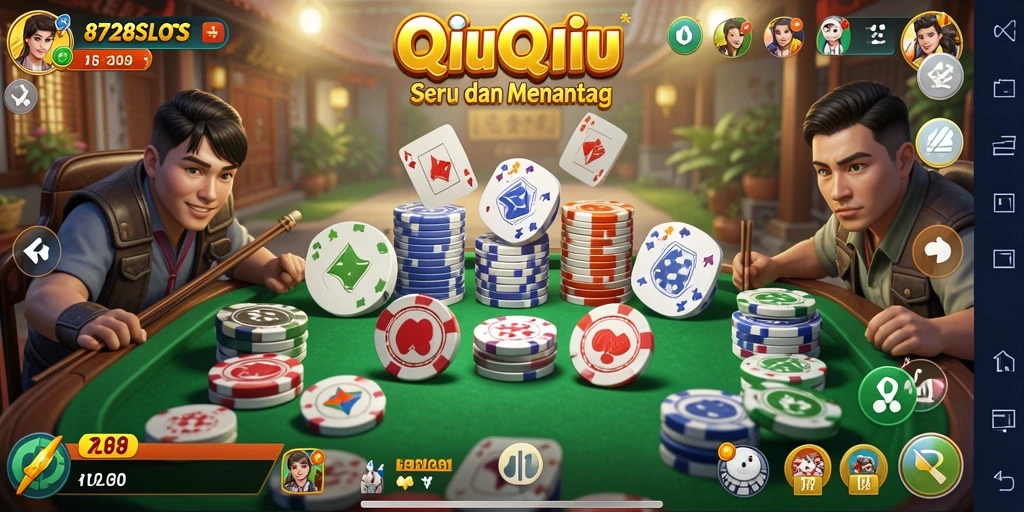 Screenshot game QiuQiu 8728SLOTS dengan tampilan menarik.