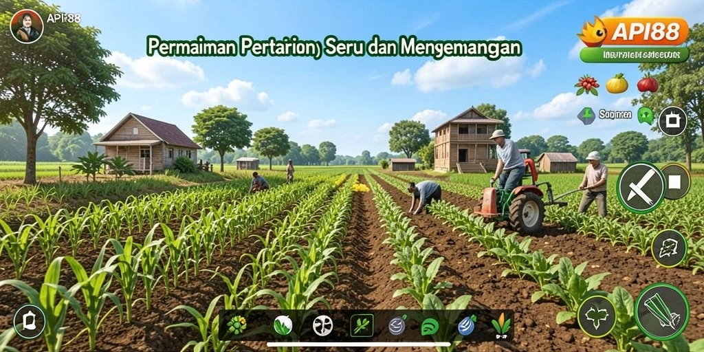Tampilan gameplay API88 yang menampilkan aktivitas bertani yang menyenangkan.