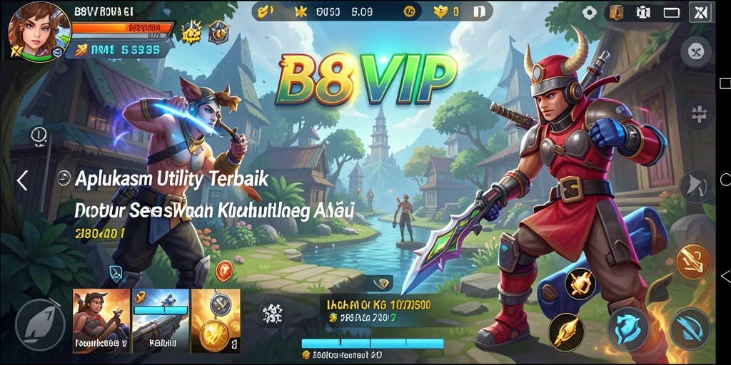 Screenshot B8VIP menampilkan antarmuka aplikasi utility yang menarik.