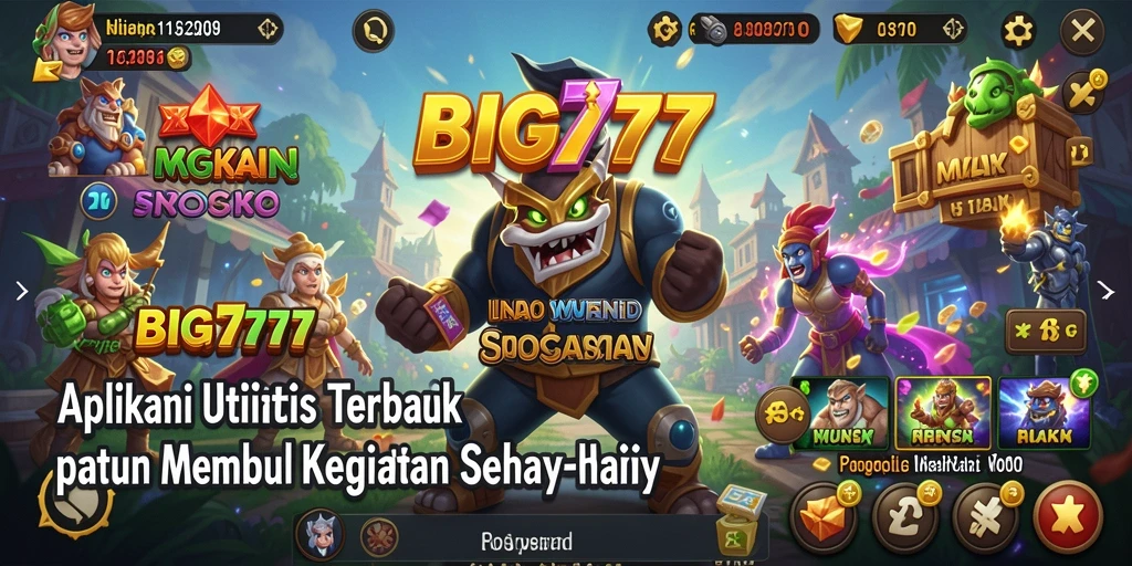 Tampilan utama aplikasi BIG777 yang menunjukkan fitur utilitas.