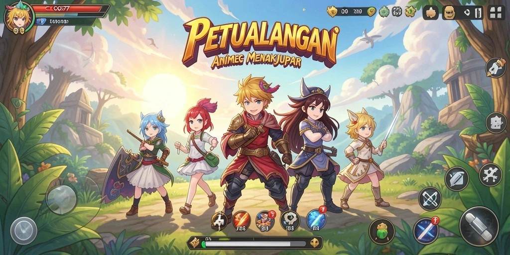 Screenshot game COO77 menampilkan aksi dan karakter Anime yang dinamis.
