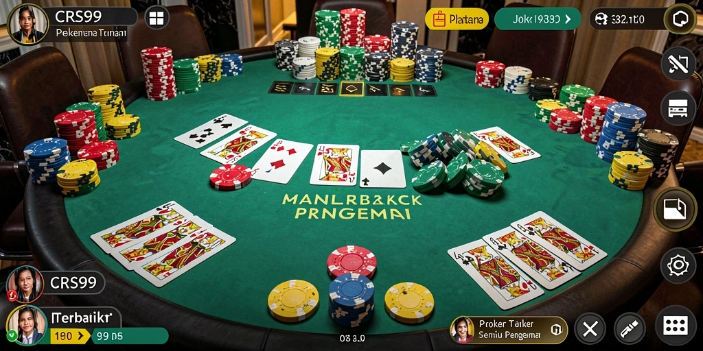 Tampilan gameplay CRS99 yang mendebarkan saat bermain Poker.