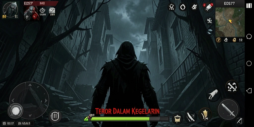 Gameplay menegangkan dari EOS77 dengan atmosfer horor yang mencekam.