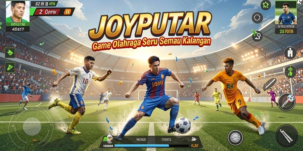Tampilan seru dari gameplay JOYPUTAR dengan berbagai olahraga.