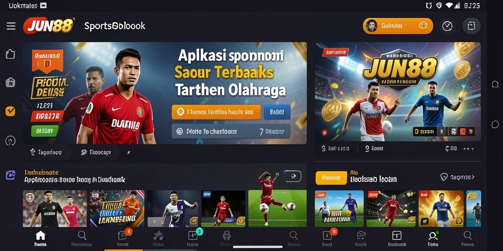 Tampilan menarik aplikasi JUN88 saat melakukan taruhan olahraga.