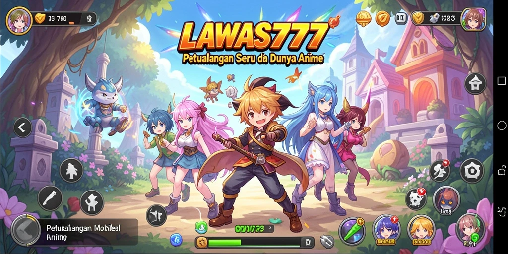 Tampilan gameplay LAWAS777 yang menarik di dunia anime.