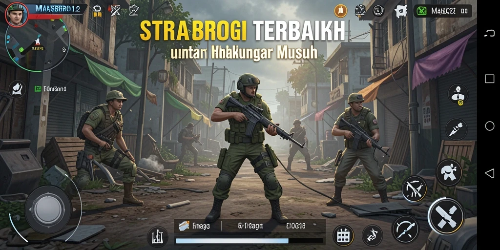 Tangkapan layar gameplay MASBRO12 menunjukkan pertempuran yang seru dan strategi yang kompleks.