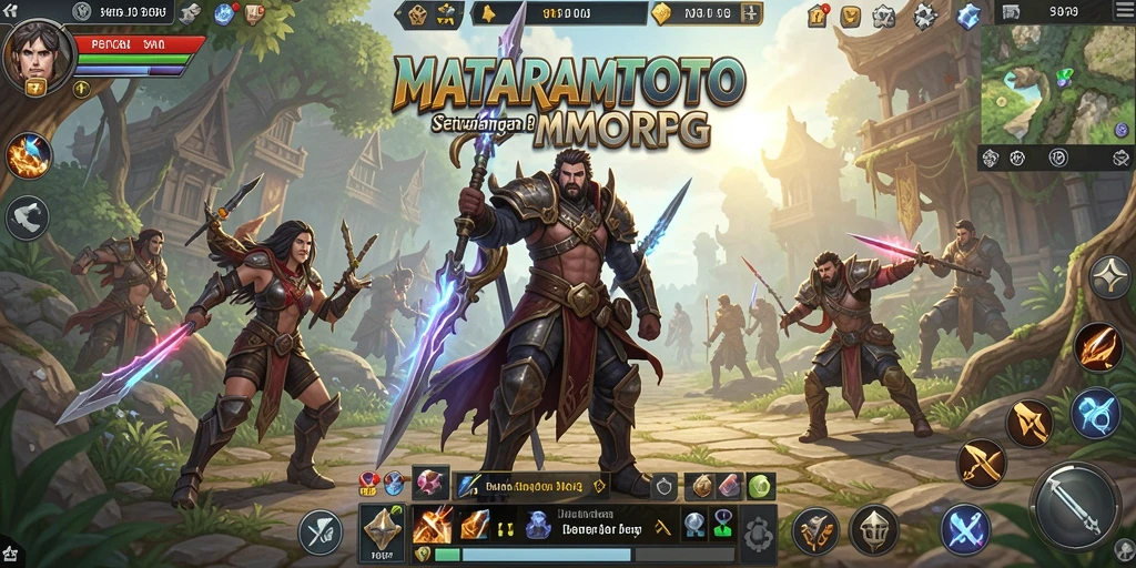 Screenshot gameplay MATARAMTOTO menampilkan pertarungan seru dalam dunia MMORPG.