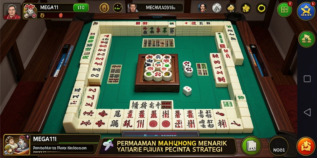Screenshot gameplay MEGA111 yang menunjukkan aksi Mahjong seru.