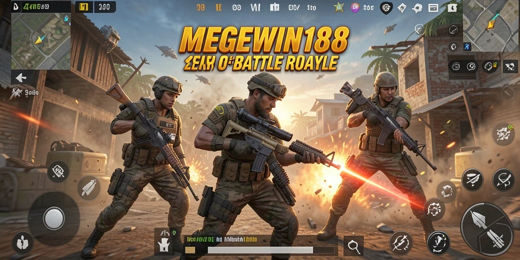 Tangkapan layar gameplay seru di MEGEWIN188 Battle Royale.