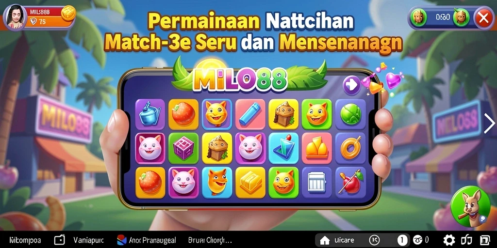 Screenshot menunjukkan momen seru dalam gameplay Match-3.