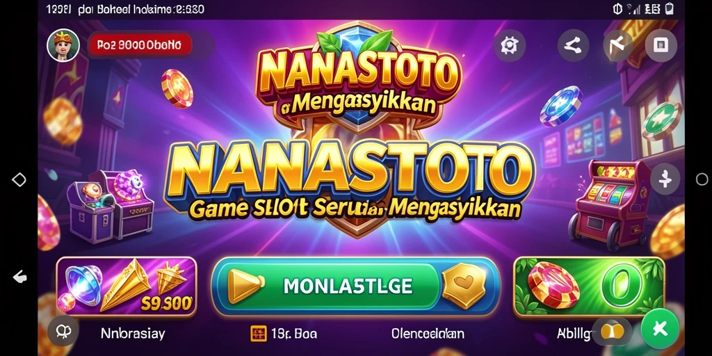 Tampilan gameplay NANASTOTO dengan animasi slot yang menarik.