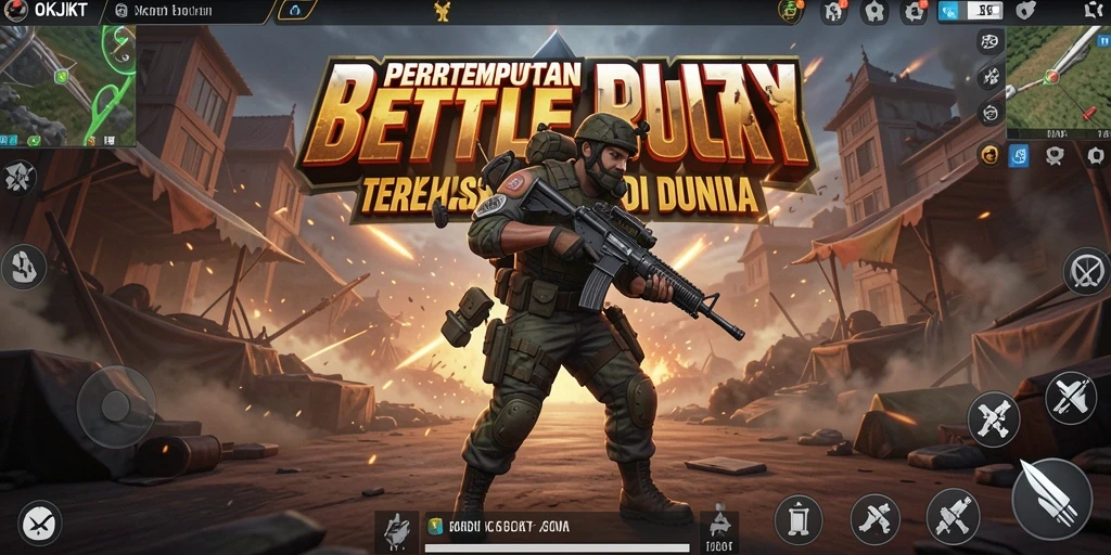 Screenshot OKJKT menunjukkan pertempuran intens di arena Battle Royale.