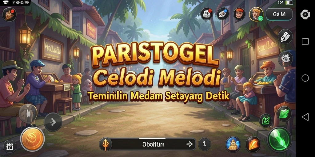 Screenshot utama PARISTOGEL menampilkan tampilan gameplay musik yang interaktif.