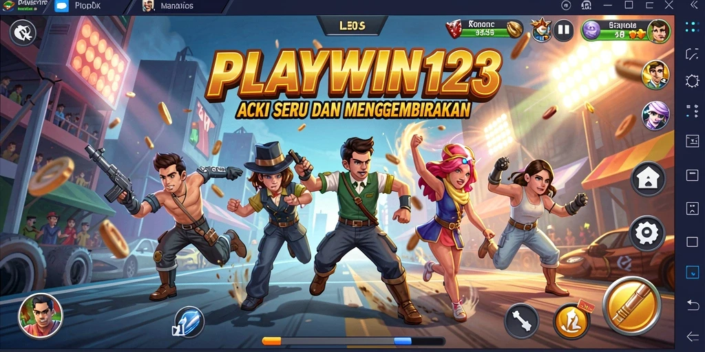 Screenshot menunjukkan aksi mendebarkan dalam PLAYWIN123.