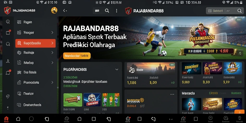 Tampilan gameplay <strong>RAJABANDAR88</strong> dengan berbagai opsi taruhan olahraga.