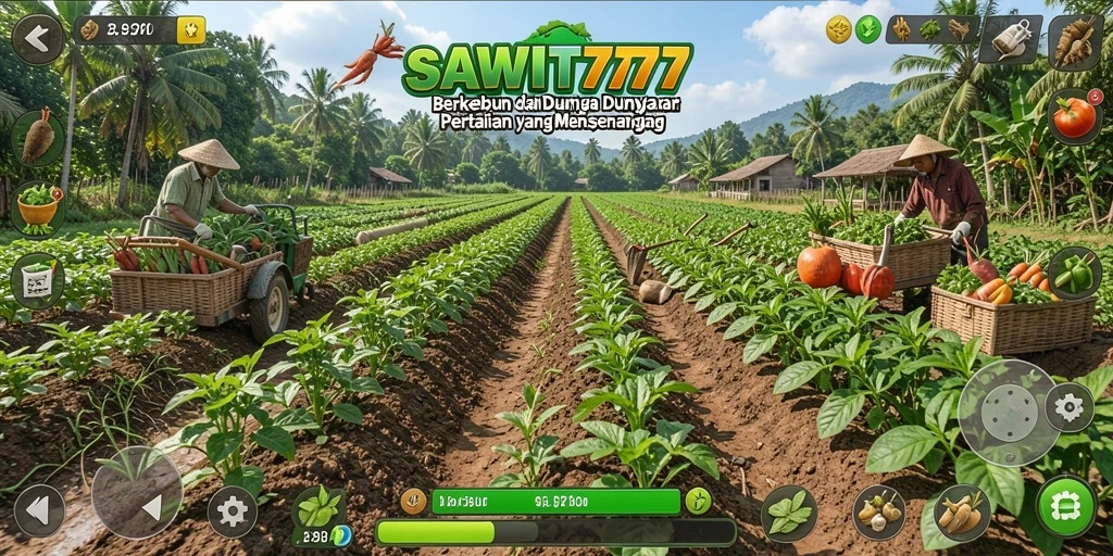 Tampilan gameplay menarik di SAWIT777 yang menunjukkan pertanian.