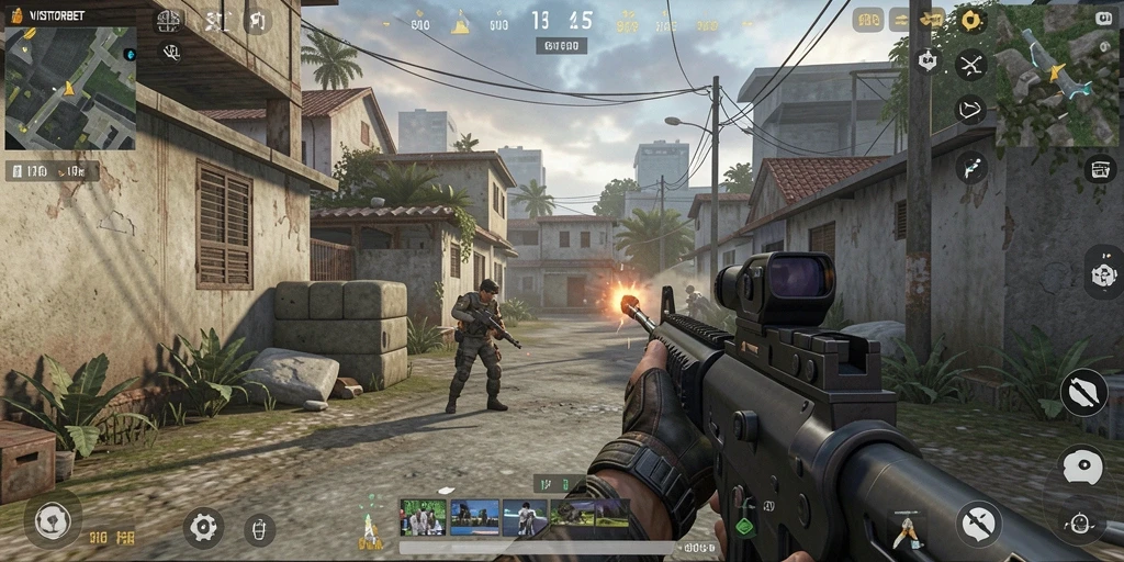 Tangkapan layar utama dari VISITORBET yang menunjukkan aksi seru FPS.