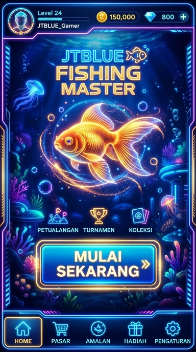 Tampilan antarmuka utama jtblue yang user-friendly.